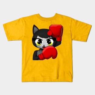 BOXING BLACK CAT Kids T-Shirt